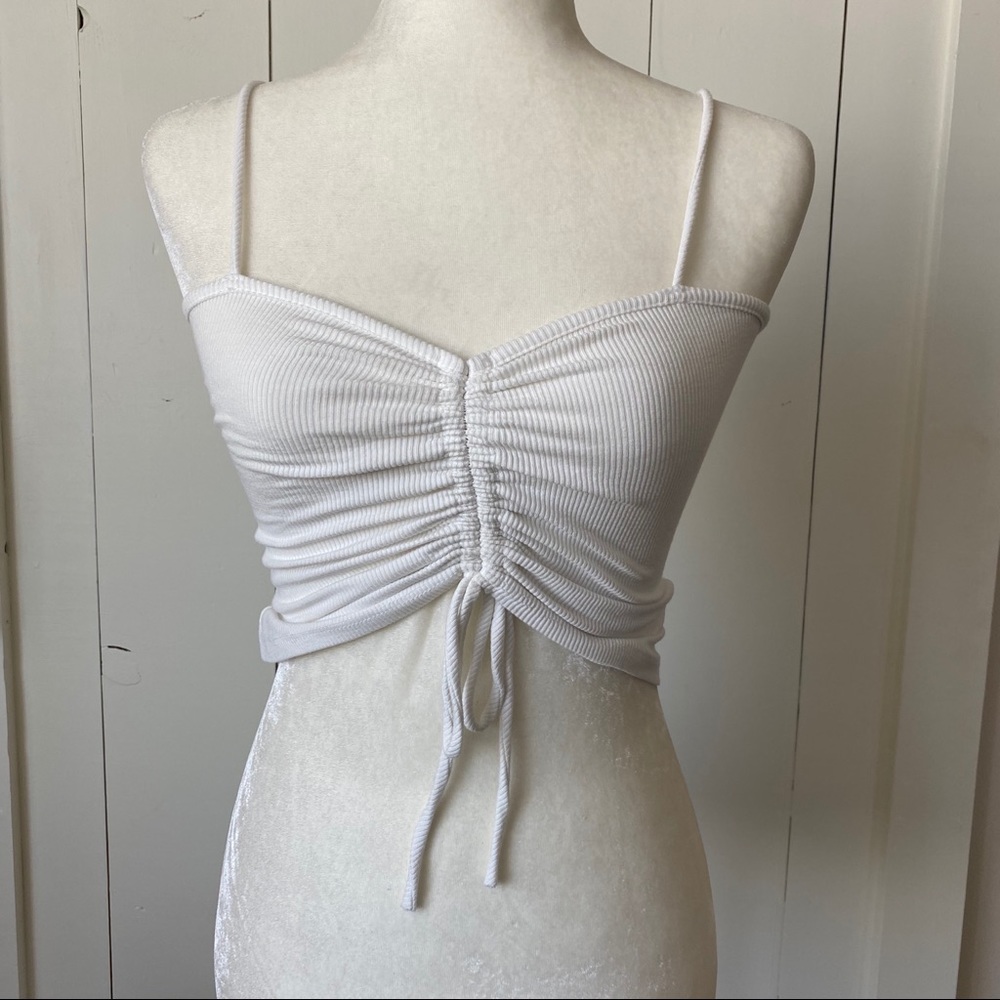 Ribbed Ruche Tank Top